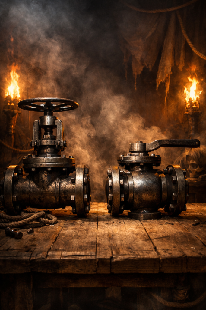 válvula de esfera o válvula de compuerta.