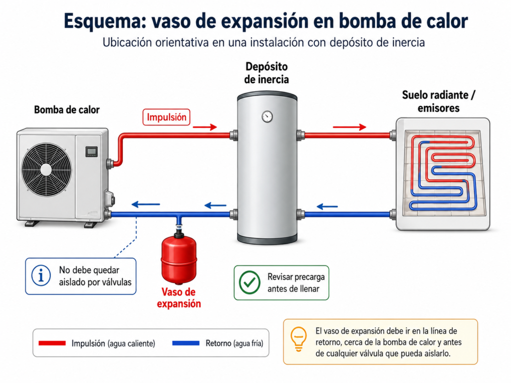 Vaso de expansion bomba de calor
