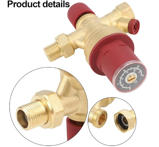 Válvula automática de llenado de agua, DN15 1/2 pulgadas, regulador de presión reductor ajustable, prevención de reflujo de filtro integrado, cobre para sistema de calefacción del hogar